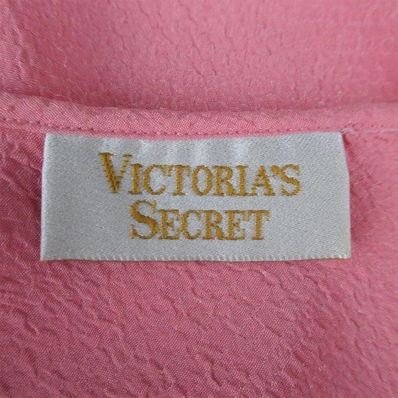 Vintage Victorias Secret Lingerie Chemise Cami Ruffle Sheer Peach Lace S - Picture 7 of 8